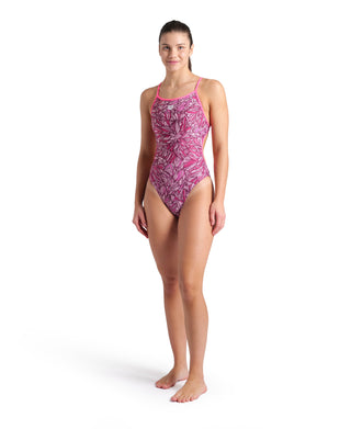 Malla para Entrenamiento de Natación Arena Cancer Awareness Women's Pink Dhalia Swimsuit Lace Back