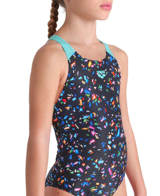 Malla De Entrenamiento Para Niña Arena Confetti Swimsuit Swim Pro - Black Multi-Water