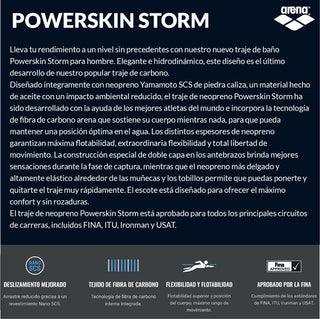 Traje De Neopreno Carbono Para Hombre Arena Men's Powerskin Storm Swimsuit Carbon Wetsuit