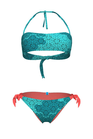 Malla Bikini Piscina/Playa Natación Mujer Arena Women's Water Print Bikini Bandeau