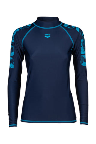 Remera de Lycra Con Proteccion UV Mujer Arena Women's Rash Vest Long Sleeve