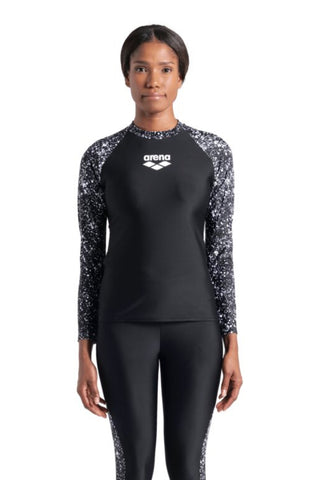 Remera de Lycra con Proteccion UV Natación Mujer Arena Women's Modesty Long-Sleeve Rash Vest