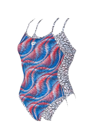 Malla Reversible De Entrenamiento Para Mujer Arena Women's Spirograph Reversible Swimsuit Challenge Back